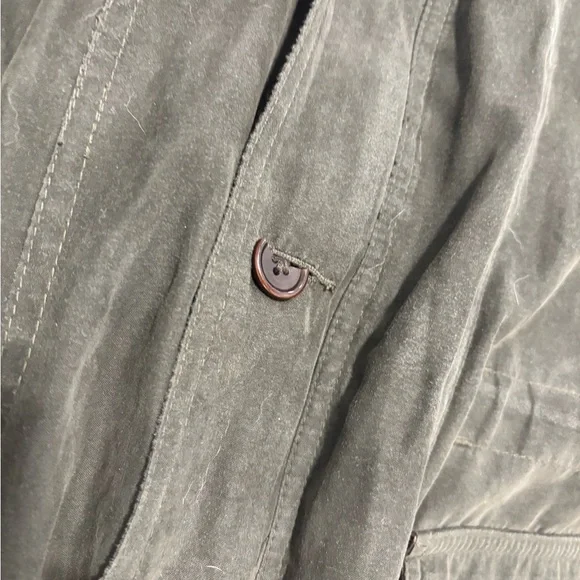 Orvis Dark Green Military Jacket with Brown Leather Details - Picture 6 of 10